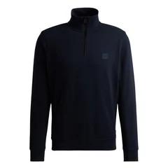 Boss Zetrust Cotton-Terry Half Zip Sweatshirt - Navy - M