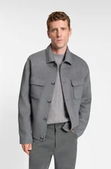 Boss C-Caden-Wool Overshirt Jacket - Grey - 44