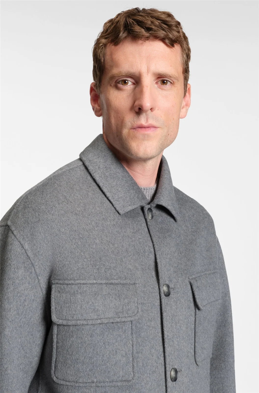 Boss C-Caden-Wool Overshirt Jacket - Grey - 44
