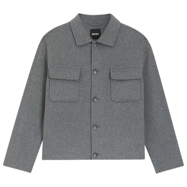 Boss C-Caden-Wool Overshirt Jacket - Grey - 44