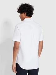 Farah Brewer Short Sleeve Oxford Shirt - White - S