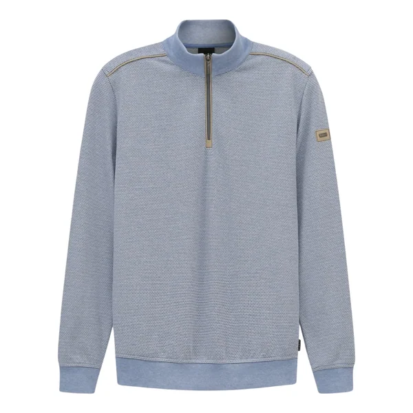 Bugatti Mens Texture 1/4 Zip Sweatshirt - Blue - XL
