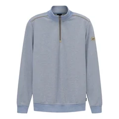 Bugatti Mens Texture 1/4 Zip Sweatshirt - Blue - XL