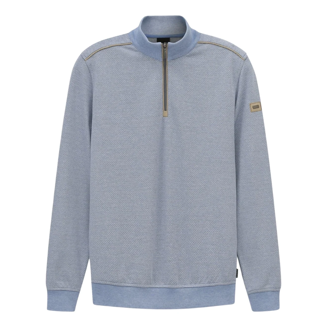 Bugatti Mens Texture 1/4 Zip Sweatshirt - Blue - XL