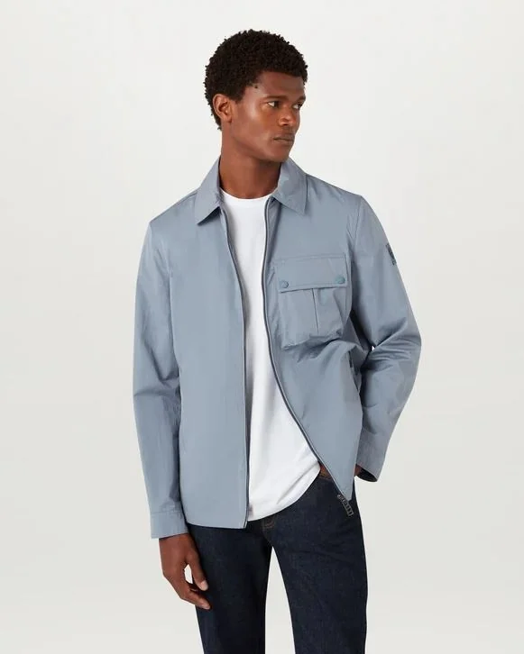 Belstaff Drome Water Repellent Overshirt - Blue Flint - S