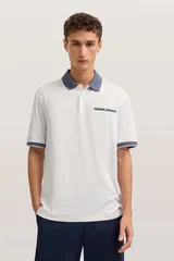 Bugatti Modern Polo Shirt with Breast Pocket - White - L