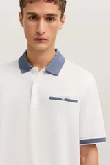 Bugatti Modern Polo Shirt with Breast Pocket - White - L