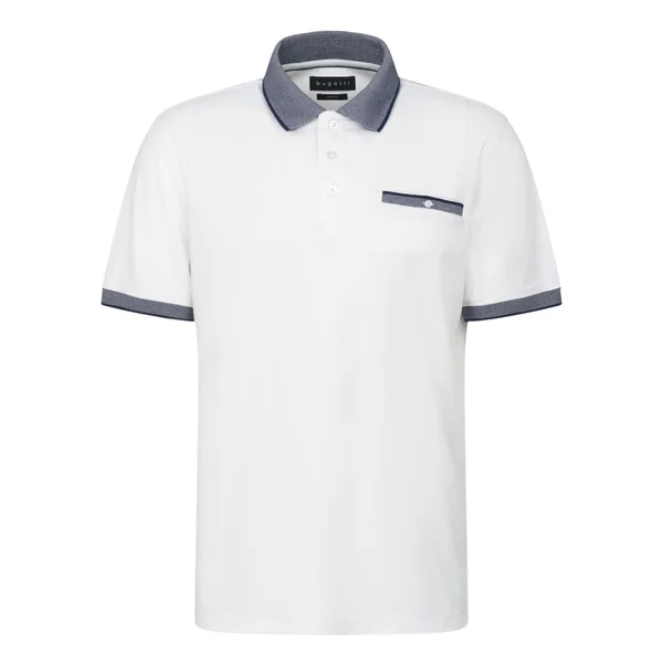 Bugatti Modern Polo Shirt with Breast Pocket - White - L