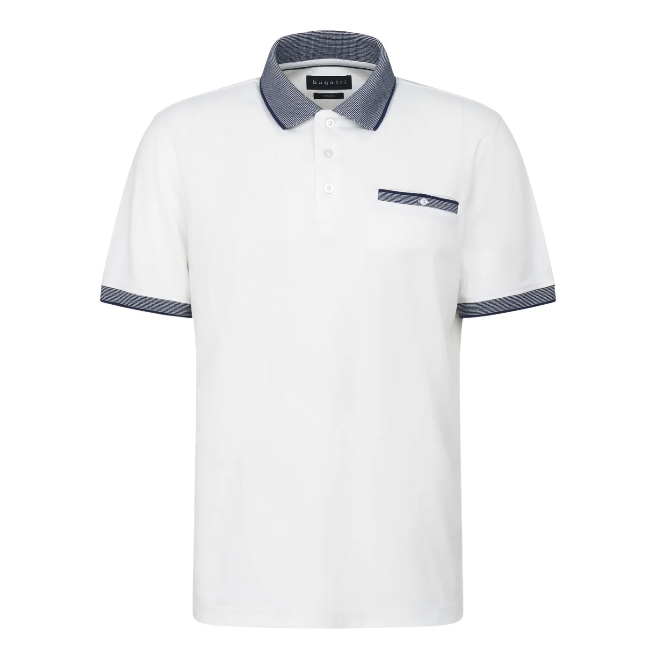Bugatti Modern Polo Shirt with Breast Pocket - White - L