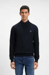 Boss Structured Sweater with Cashmere - Navy - XL