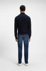 Boss Structured Sweater with Cashmere - Navy - XL