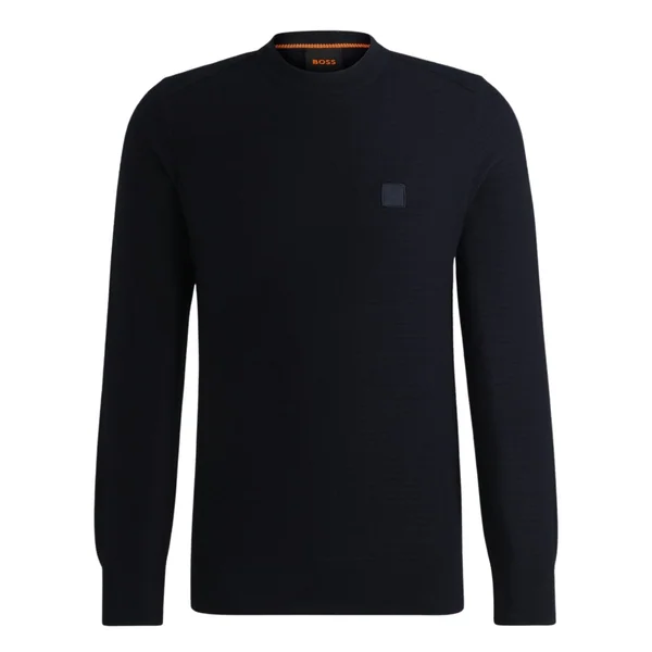 Boss Structured Sweater with Cashmere - Navy - XL