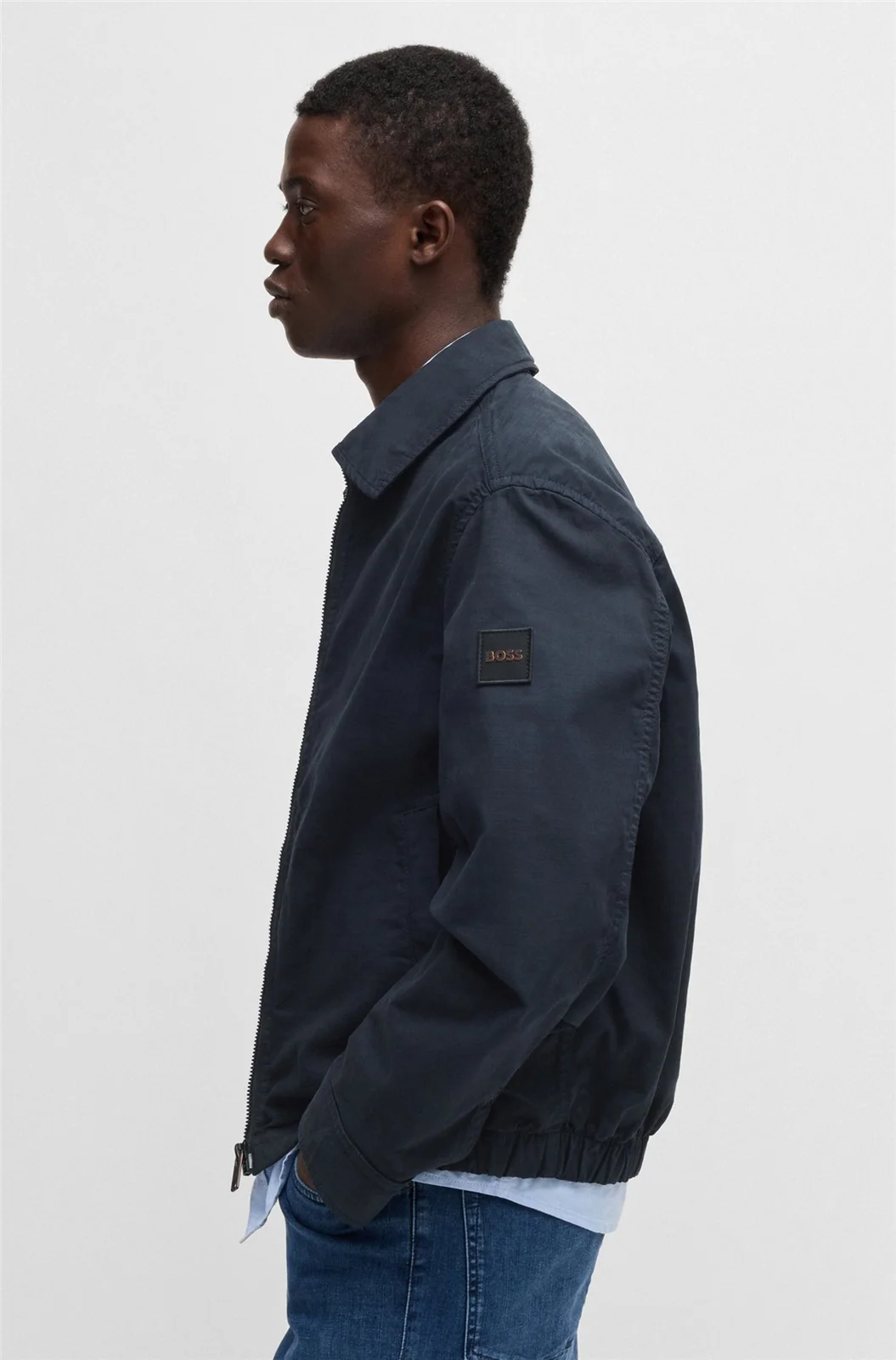 Boss Ocrush Stretch Cotton Twill Jacket - Navy - 40