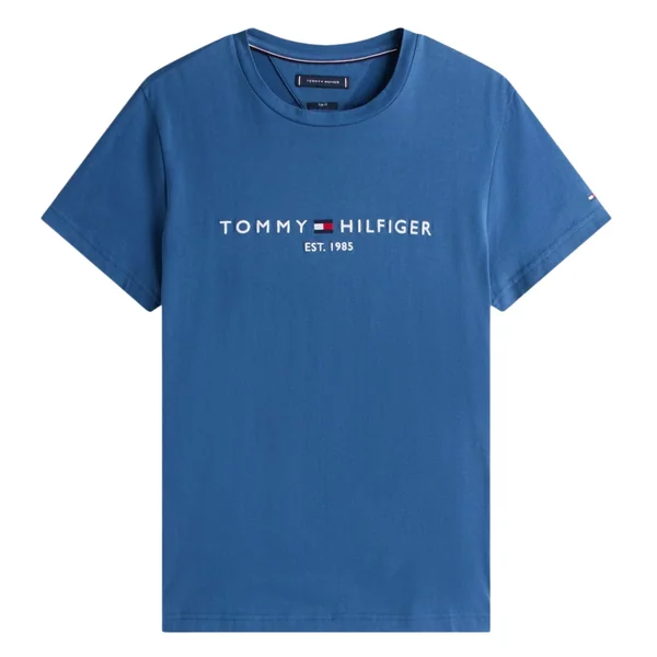 Tommy Hilfiger Linear Logo Embroidery T-Shirt - Blue - S