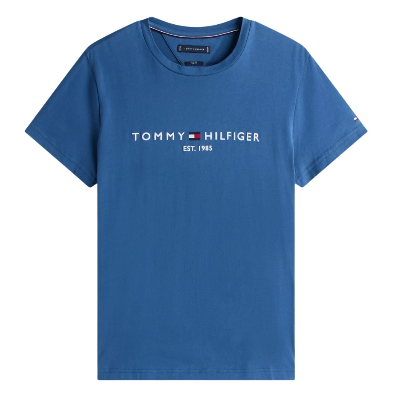 Tommy Hilfiger Linear Logo Embroidery T-Shirt - Blue - S
