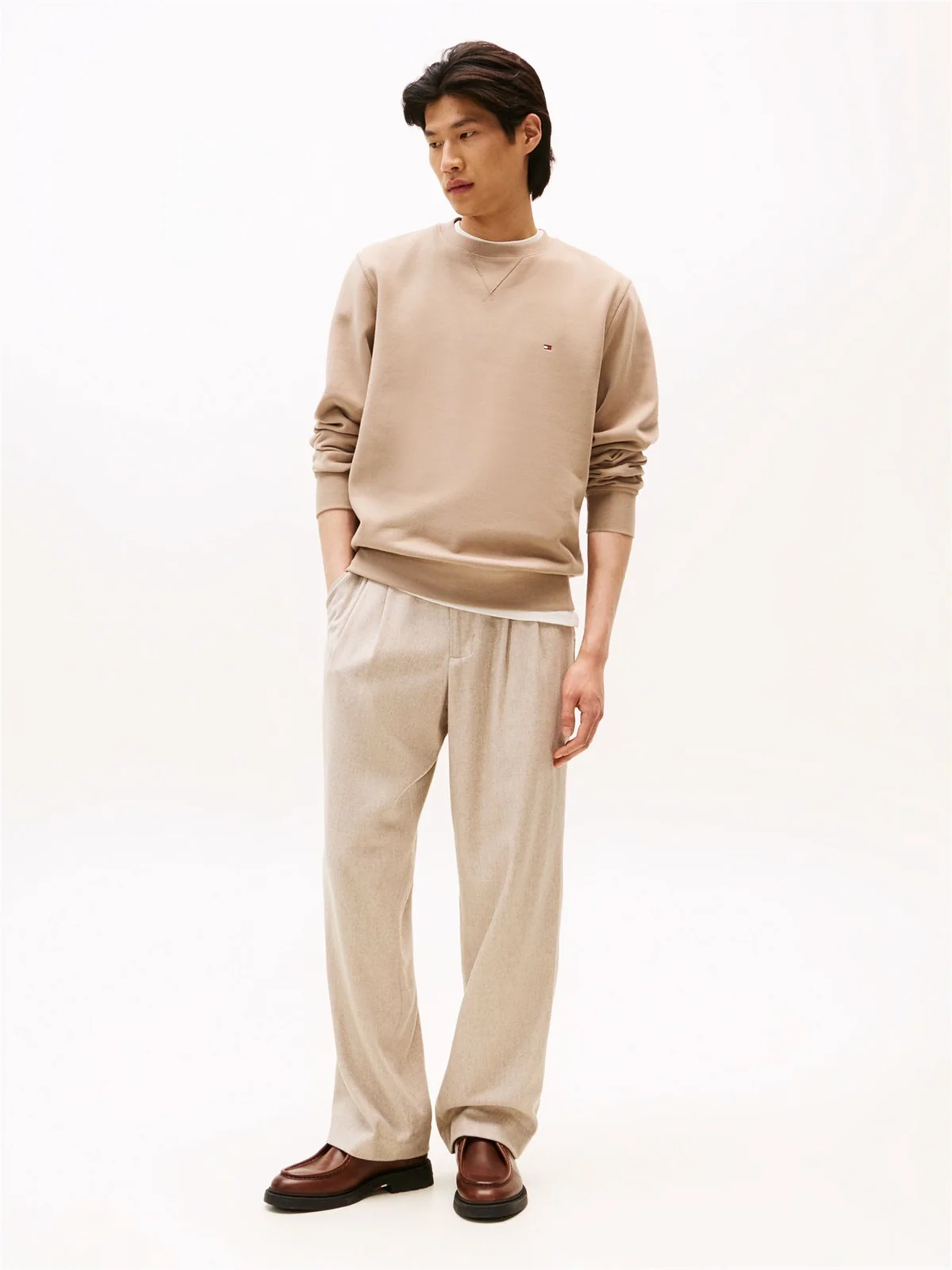 Tommy Hilfiger Essential Fleece Sweatshirt - Sand - XS