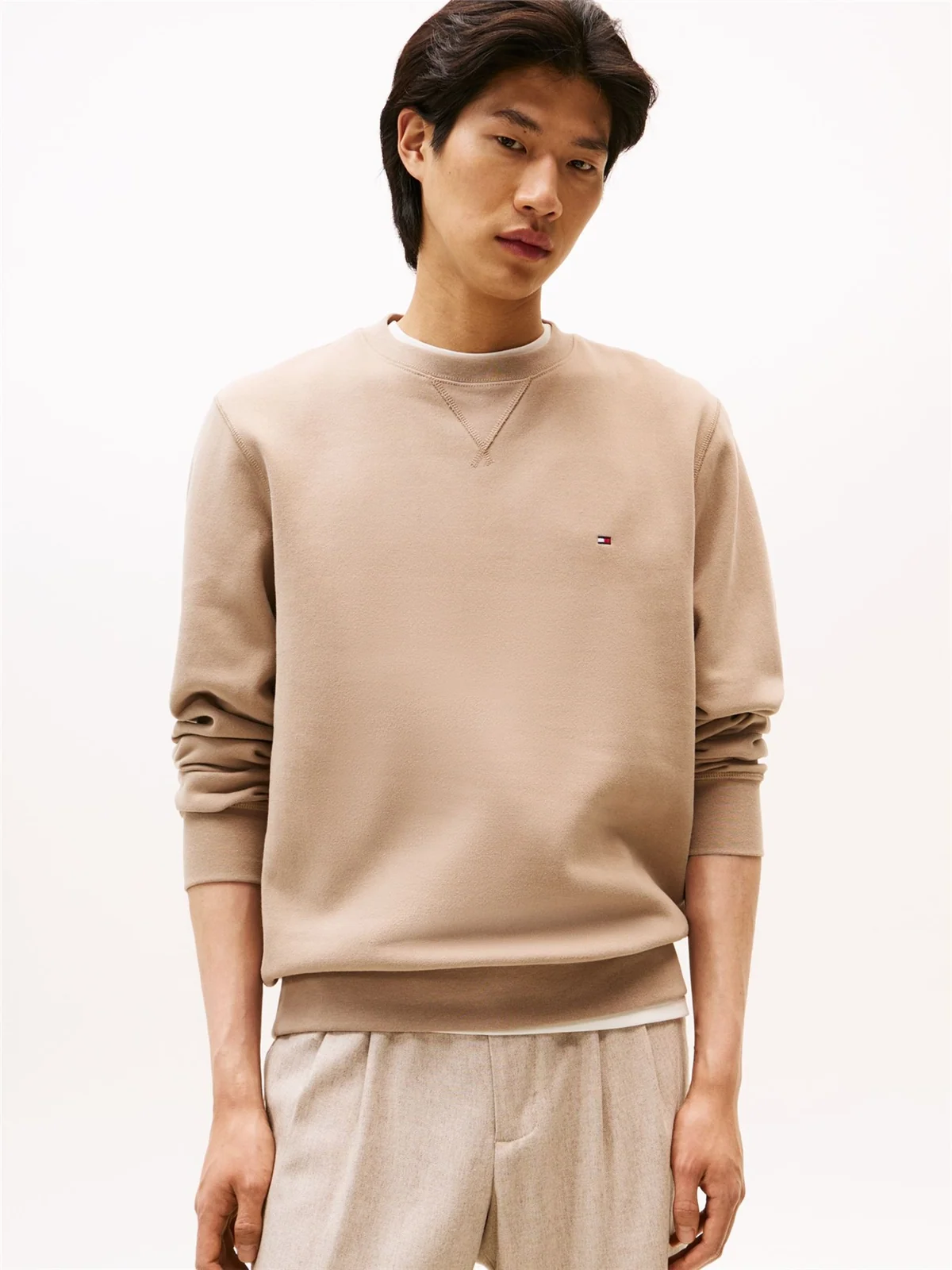 Tommy Hilfiger Essential Fleece Sweatshirt - Sand - XS