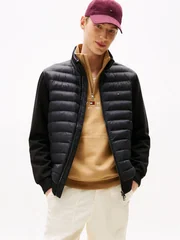 Tommy Hilfiger Mix Media Quilted Zip-Thru Jacket - Black - M