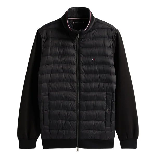 Tommy Hilfiger Mix Media Quilted Zip-Thru Jacket - Black - M
