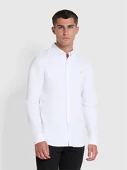 Farah Brewer Slim Fit Organic Cotton Oxford Shirt - White - L