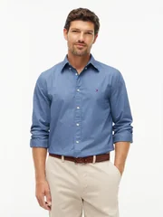 Tommy Hilfiger Flex Poplin Geo Print Regular Fit Shirt - Blue - 2XL