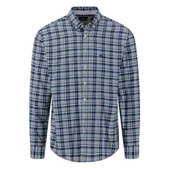 Fynch Hatton Multicolor Oxford Check B.D. Shirt - Teal - XL