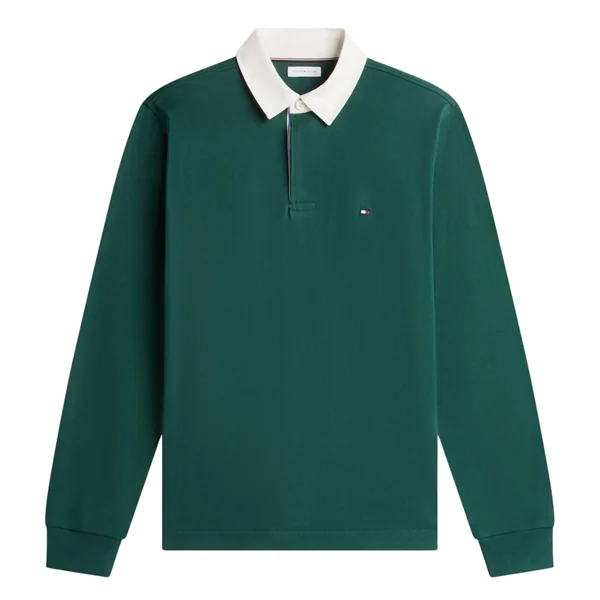 Tommy Hilfiger Essential Solid Rugby Shirt - Green - L