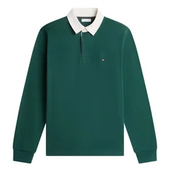 Tommy Hilfiger Essential Solid Rugby Shirt - Green - L