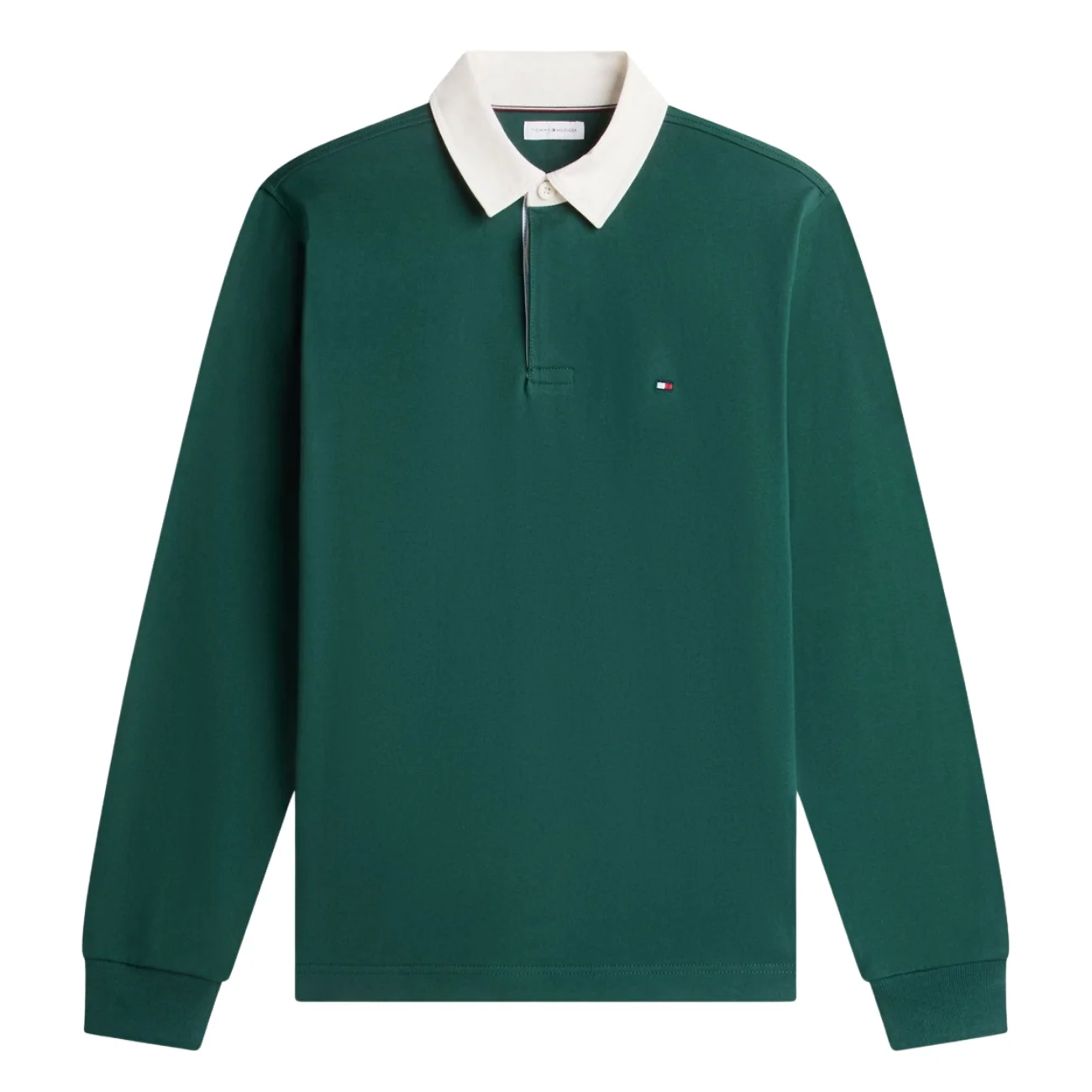 Tommy Hilfiger Essential Solid Rugby Shirt - Green - L
