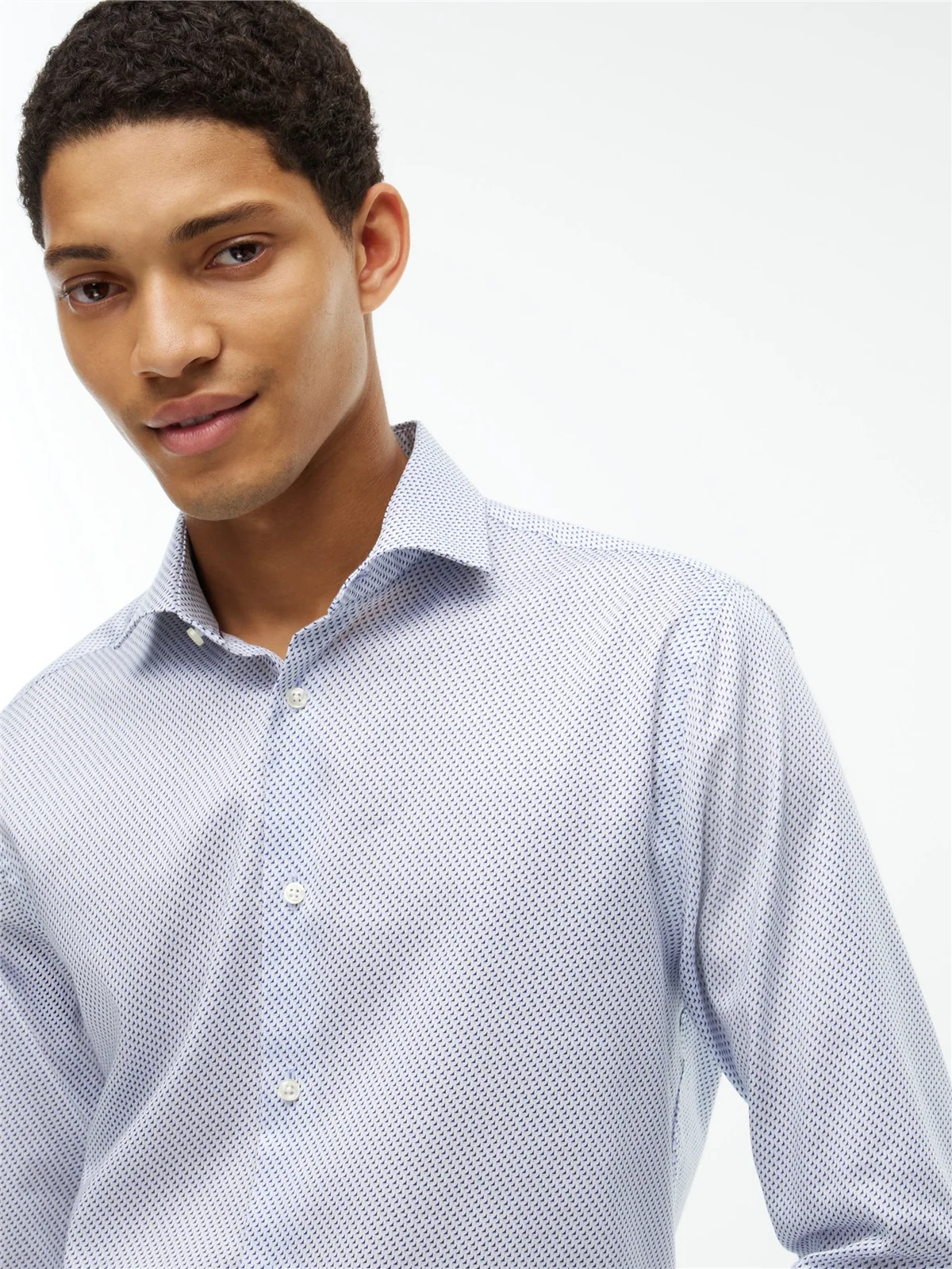 Tommy Hilfiger New York Label Flex Collar Twill Shirt - Blue - 2XL