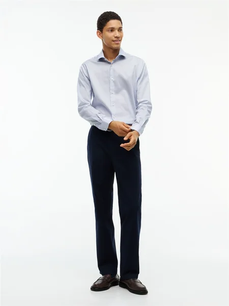 Tommy Hilfiger New York Label Flex Collar Twill Shirt - Blue - 2XL