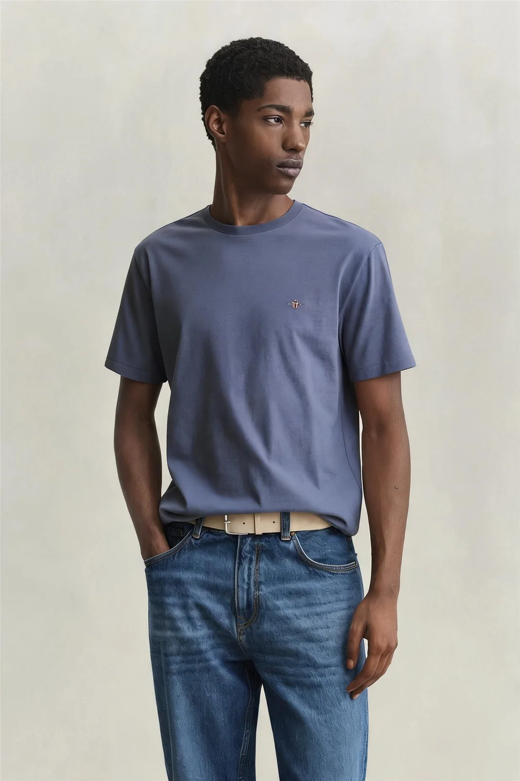 Gant Regular Shield T-Shirt - Faded Blue - S