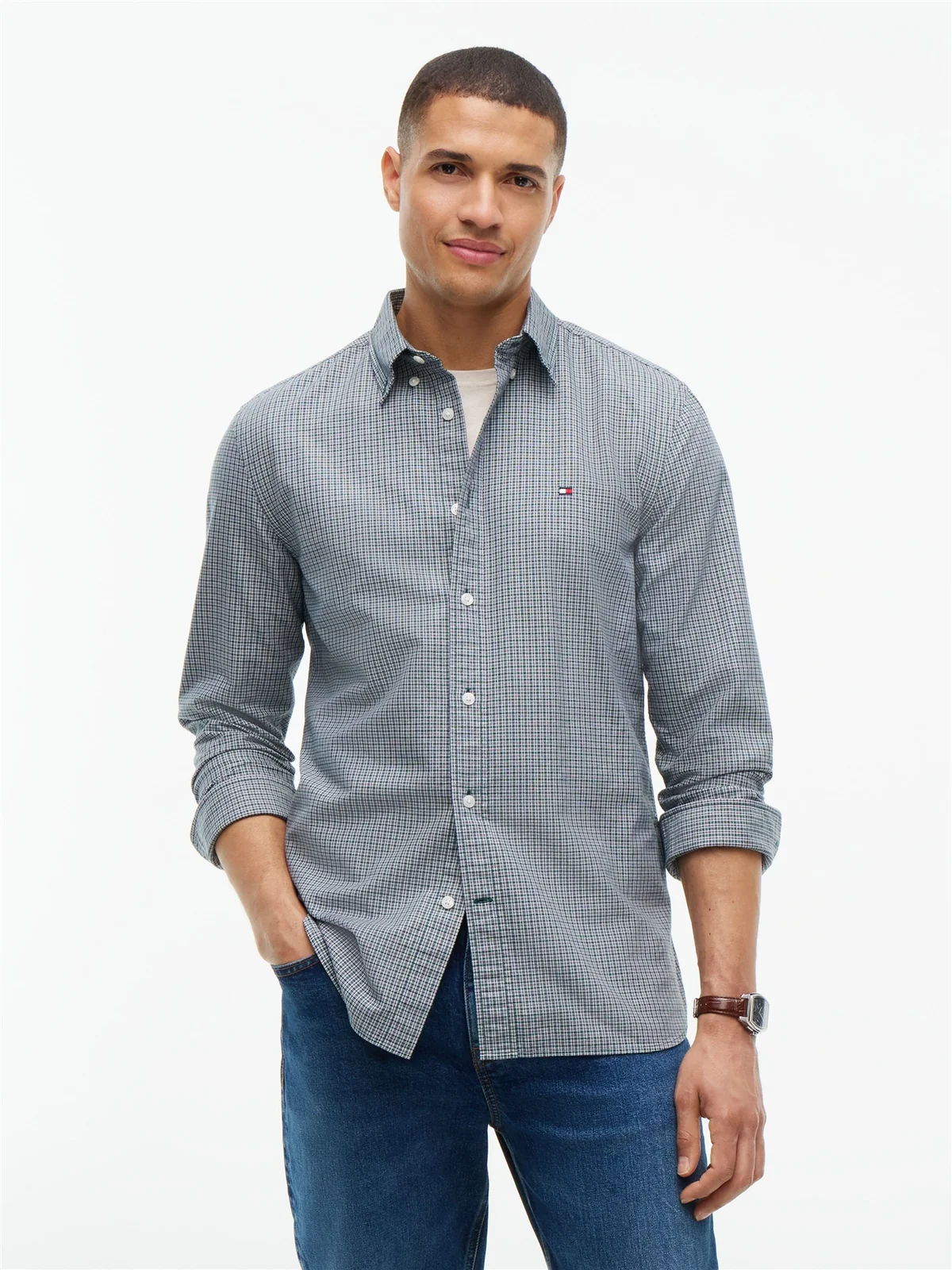 Tommy Hilfiger Heritage Oxford Tartan Shirt - Green - XL
