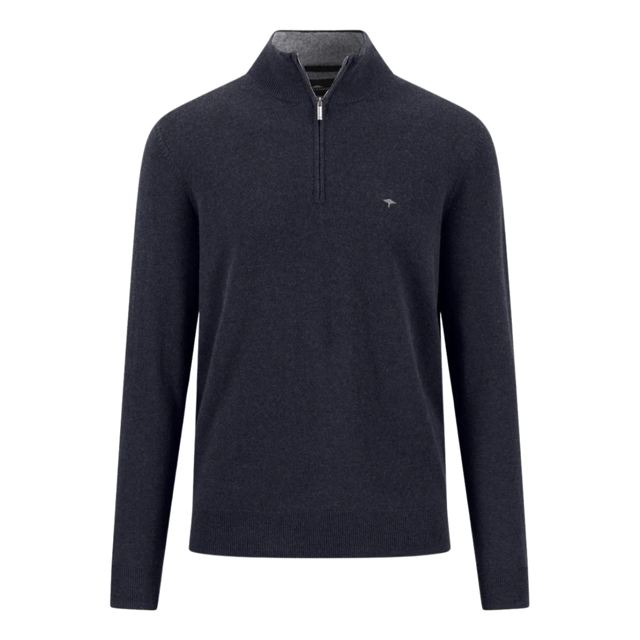 Fynch Hatton Troyer Zip Merino Cashmere Sweater - Navy - M