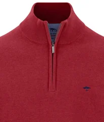 Fynch Hatton Troyer Quater Zip Superfine Sweater - Red - 3XL