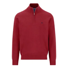 Fynch Hatton Troyer Quater Zip Superfine Sweater - Red - 3XL