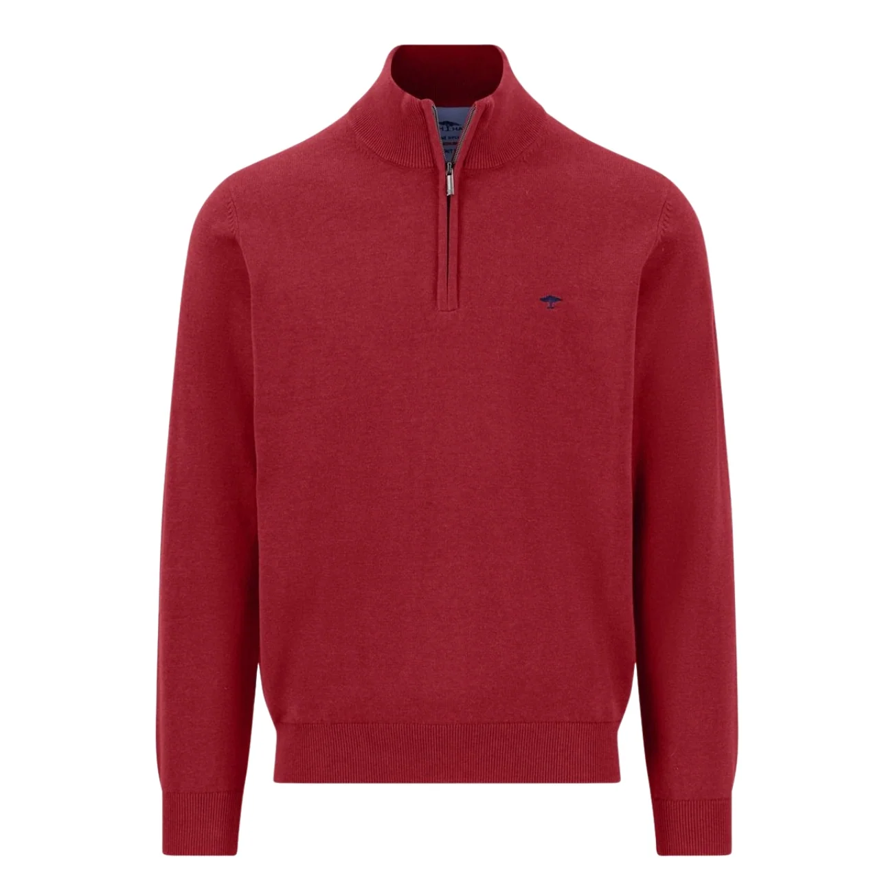 Fynch Hatton Troyer Quater Zip Superfine Sweater - Red - 3XL
