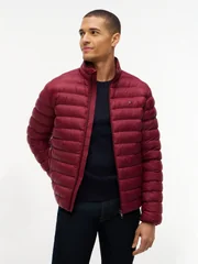 Tommy Hilfiger Flag Embroidery Packable Quilted Jacket - Wine - 2XL