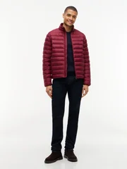 Tommy Hilfiger Flag Embroidery Packable Quilted Jacket - Wine - 2XL