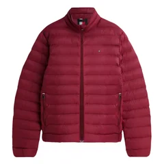Tommy Hilfiger Flag Embroidery Packable Quilted Jacket - Wine - 2XL