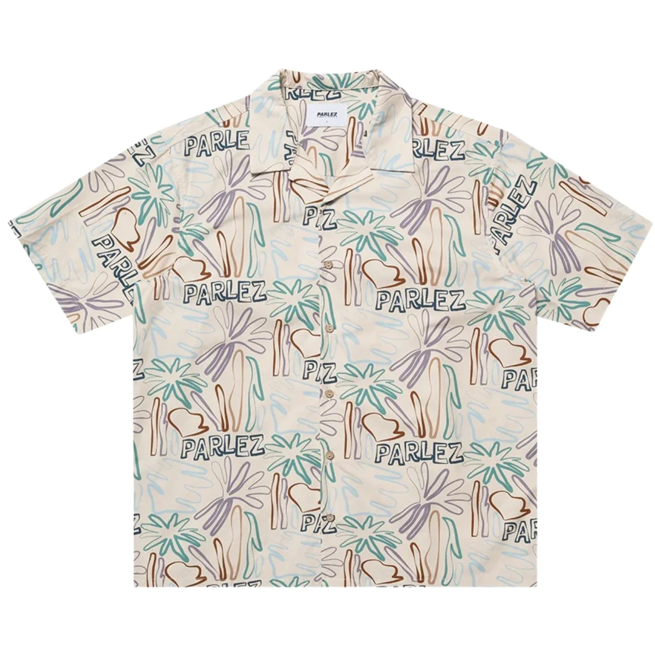 Parlez Cove Short Sleeve Shirt - Beach Print - S