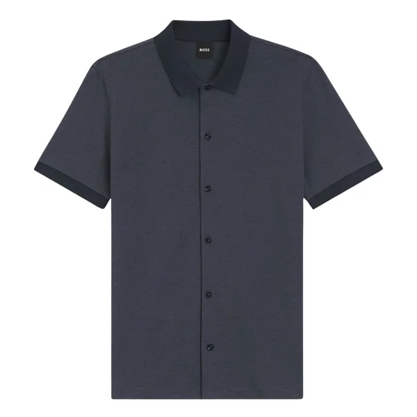 Boss H-Powell Bubble-structure Regular-fit Polo Shirt - Navy - S