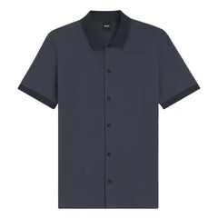 Boss H-Powell Bubble-structure Regular-fit Polo Shirt - Navy - S
