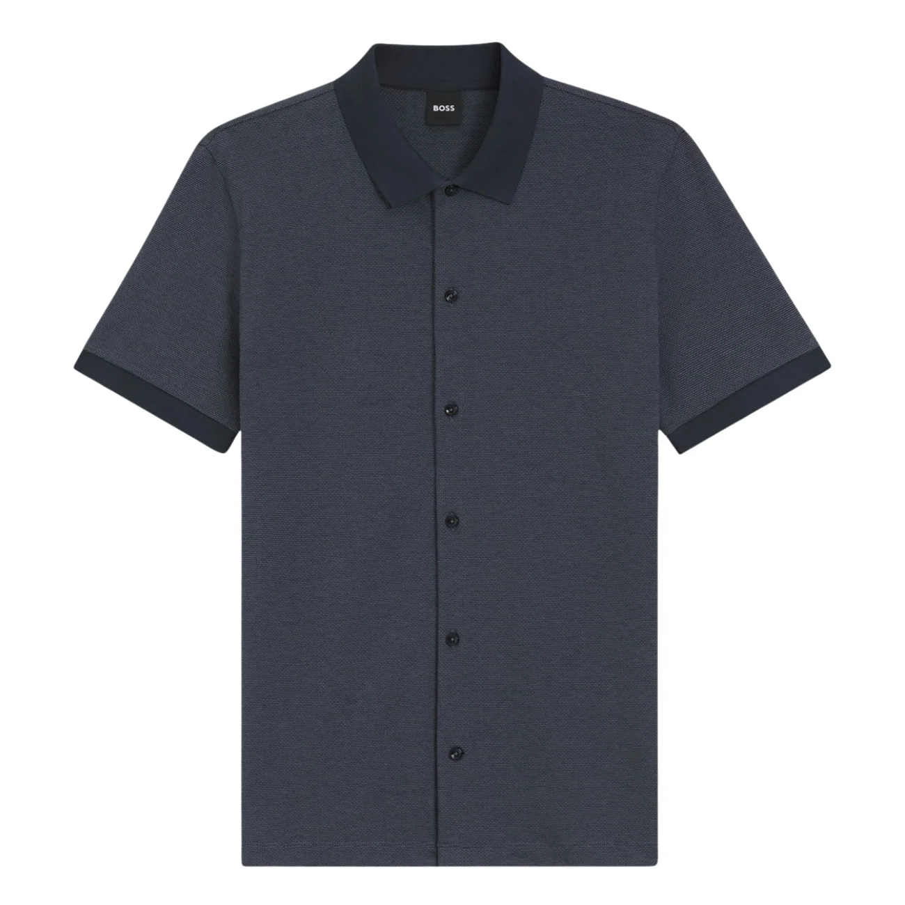 Boss H-Powell Bubble-structure Regular-fit Polo Shirt - Navy - S