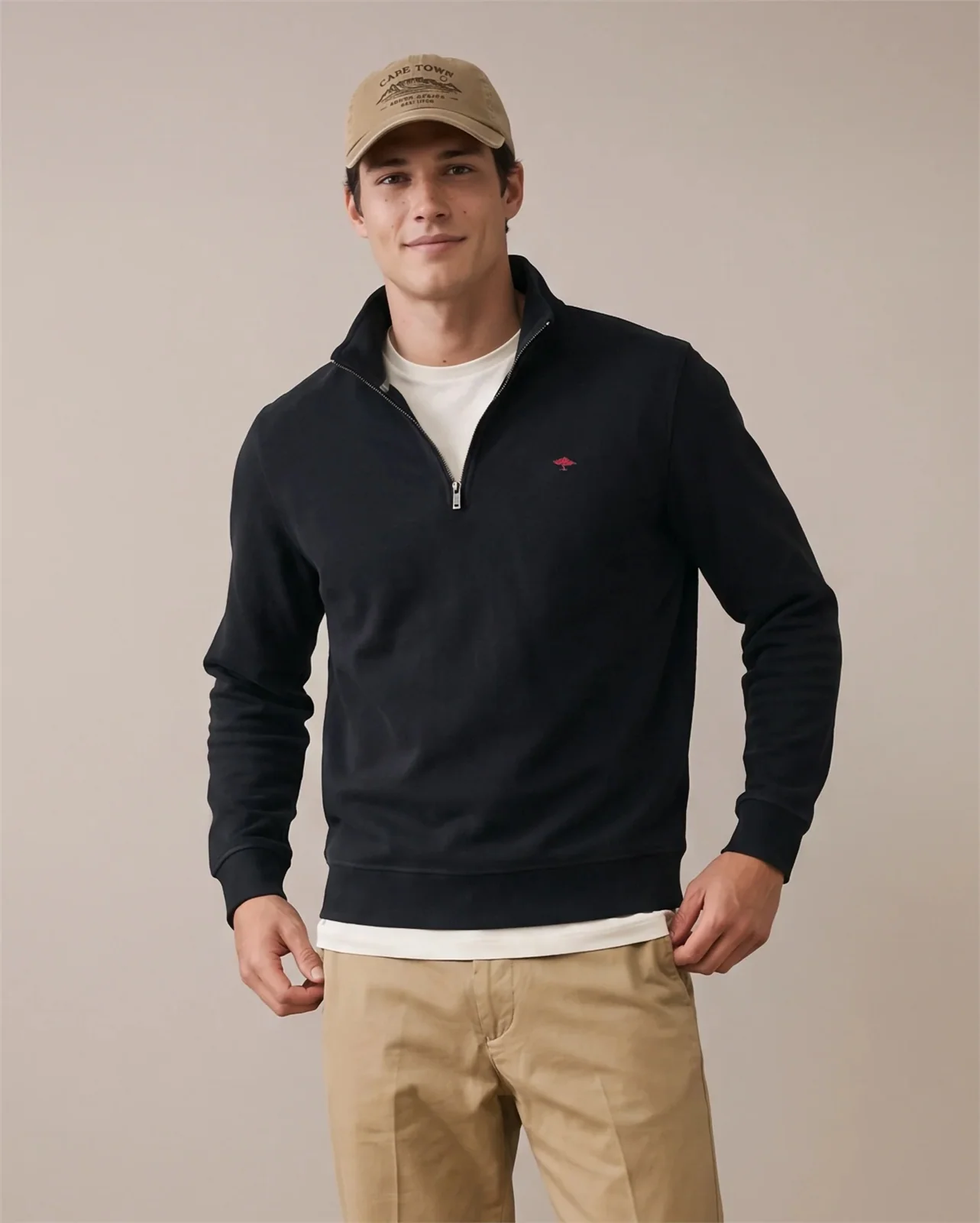 Fynch Hatton Troyer Zip Sweatshirt - Navy - S