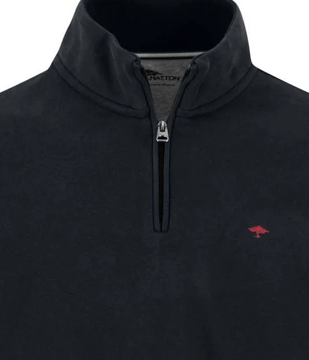 Fynch Hatton Troyer Zip Sweatshirt - Navy - S