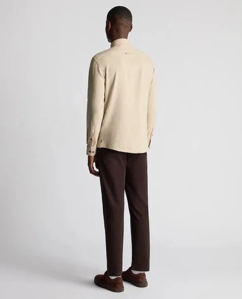 Remus Uomo Parker Tapered Fit Cotton Shirt - Beige - L