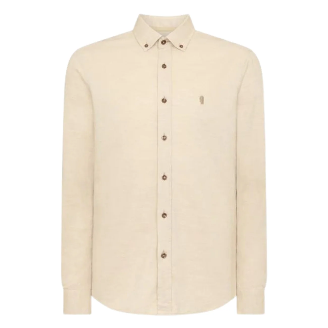 Remus Uomo Parker Tapered Fit Cotton Shirt - Beige - L