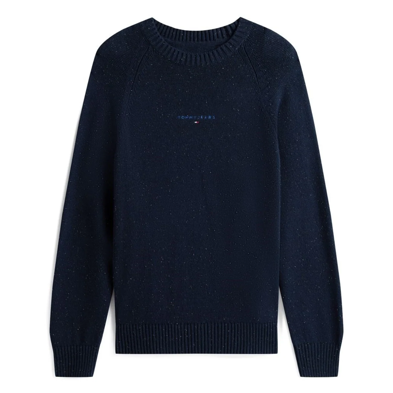 Tommy Jeans Linear Logo Raglan Sleeve Slim Jumper - Navy - L