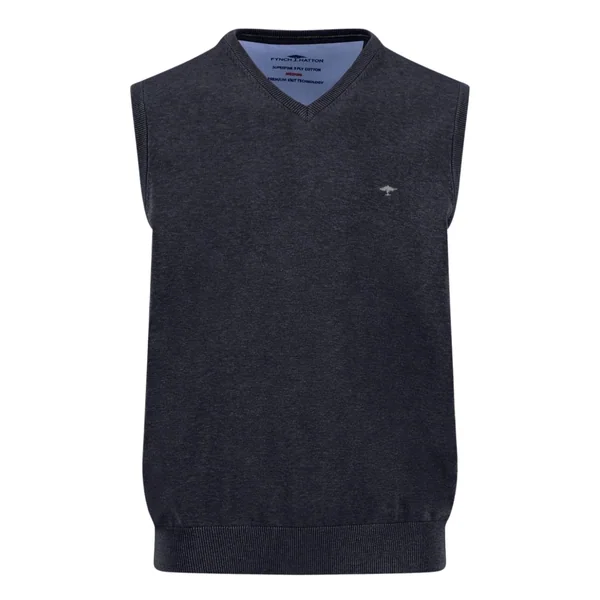 Fynch Hatton Slipover Superfine Vest Sweater - Navy - M